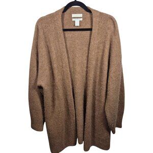 HM Sweater Womens M Brown Wool Alpaca Cardigan Open Front Oversized Cozy